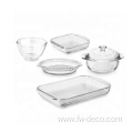 1L Clear crystal Glass Bowl With Cover Clear